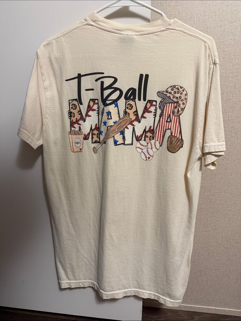 Comfort Colors Cream T-Ball Mama Graphic Tee